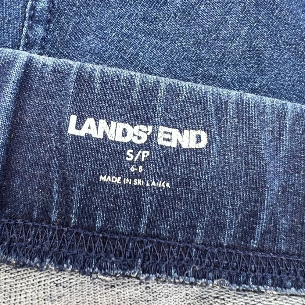 Lands End Starfish Slim Leg Pull On Jeans Dark Indigo Blue Stretch Womens Small